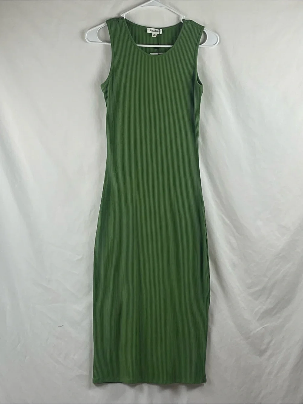 SugarLips Olive Green Sleeveless Ribbed Maxi Dress NWT Size XS BodyCon Sexy